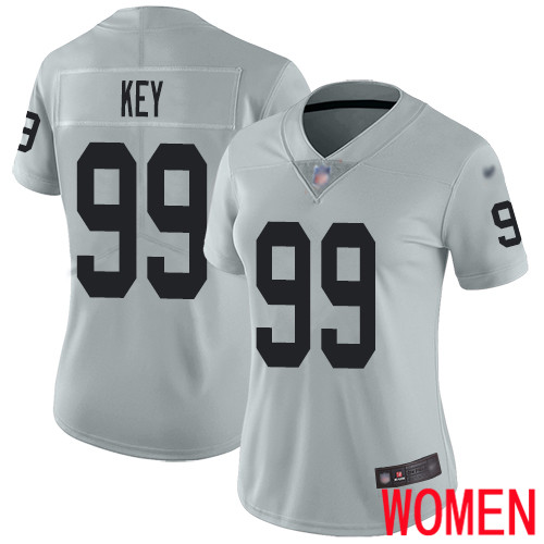 Oakland Raiders Limited Silver Women Arden Key Jersey NFL Football #99 Inverted Legend Jersey